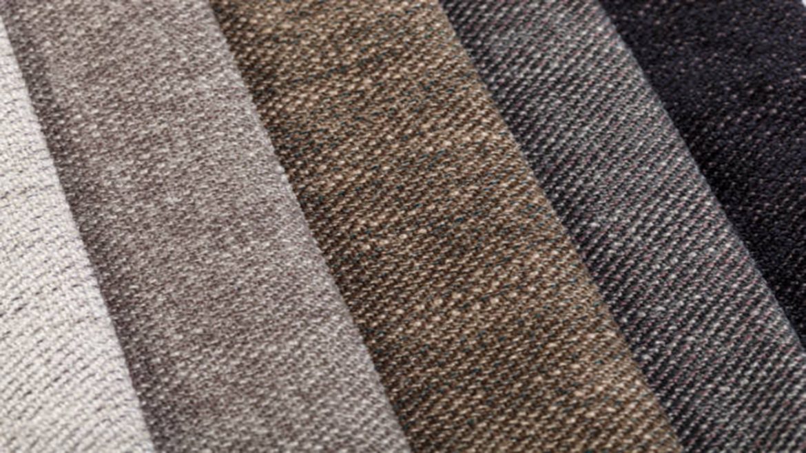 Different samples of textured fabric close-up